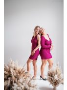 Mirella - purpurové mini šaty s dlhým rukávom