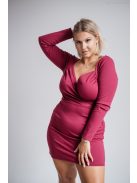 Mirella - purpurové mini šaty s dlhým rukávom