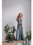 Rebeka - crop top z elastického materiálu v army farbe