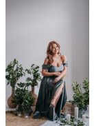 Rebeka - crop top z elastického materiálu v army farbe