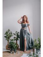 Rebeka - crop top s elastickým materiálom v army farbe