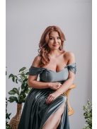 Rebeka - crop top s elastickým materiálom v army farbe