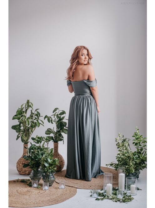 Rebeka - crop top z elastického materiálu  v army farbe