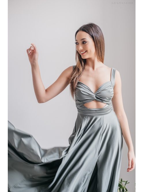 Zoe - army zelené maxi šaty z elastického materiálu