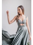 Zoe - army zelené maxi šaty z elastického materiálu