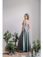 Zoe - army zelené maxi šaty z elastického materiálu