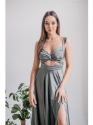 Zoe - army zelené maxi šaty z elastického materiálu