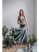 Zoe - army zelené maxi šaty z elastického materiálu