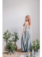 Yvonne - elastické maxi šaty s prekríženým topom v army farbe