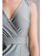 Zóra - maxi šaty s prekladaným dekoltom v army zelenej farbe