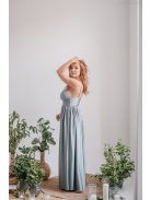 Hanna - Foresty zelené maxi šaty s výstrihom do V z elastického materiálu