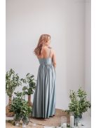 Hanna - Foresty zelené maxi šaty s výstrihom do V z elastického materiálu