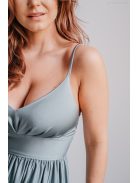 Hanna - Foresty zelené maxi šaty s výstrihom do V z elastického materiálu