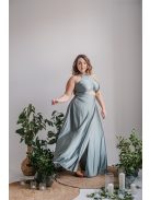 Eliza - foresty zelené špeciálne maxi šaty z elastického materiálu