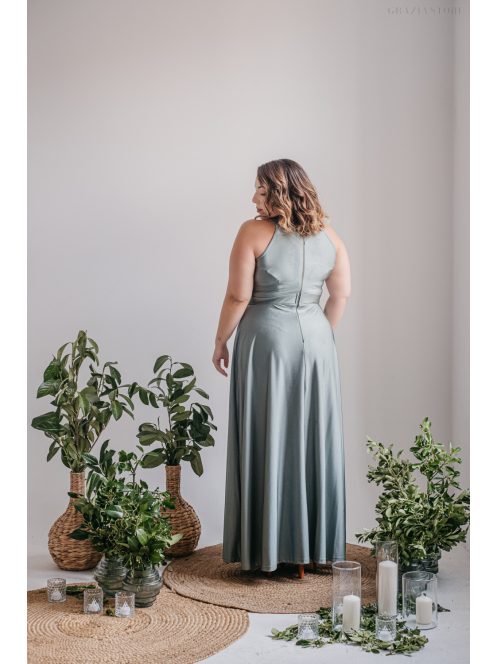 Eliza - foresty zelené špeciálne maxi šaty z elastického materiálu