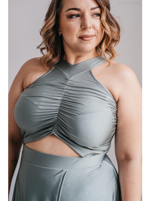 Eliza - foresty zelené špeciálne maxi šaty z elastického materiálu