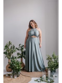   Eliza - foresty zelené špeciálne maxi šaty z elastického materiálu