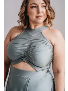 Eliza - foresty zelené špeciálne maxi šaty z elastického materiálu