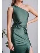 Lili - goblin zelené maxi šaty s uzlíkovým detailom