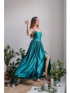 Madleine - boyscout zelené maxi šaty s prekríženými ramienkami na chrbte