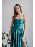 Madleine - boyscout zelené maxi šaty s prekríženými ramienkami na chrbte