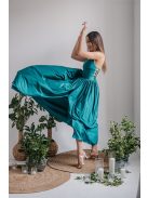 Madleine - boyscout zelené maxi šaty s prekríženými ramienkami na chrbte