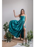 Madleine - boyscout zelené maxi šaty s prekríženými ramienkami na chrbte