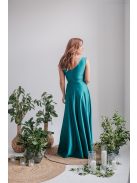 Polli - boyscout zelené maxi šaty s preloženým a vrúbkovaným dekoltom