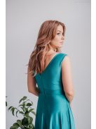 Polli - boyscout zelené maxi šaty s preloženým a vrúbkovaným dekoltom