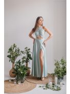 Eliza - nefritovo zelené špeciálne maxi šaty z elastického materiálu