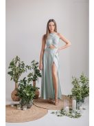 Eliza - nefritovo zelené špeciálne maxi šaty z elastického materiálu