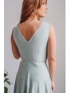 Heather - nefritovo zelené maxi šaty s výstrihom do V