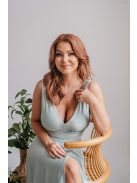 Heather - nefritovo zelené maxi šaty s výstrihom do V