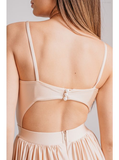 Lidia - špeciálne maxi šaty vo farbe make-upu