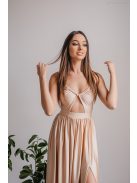 Lidia - špeciálne maxi šaty vo farbe make-upu