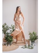 Emma -  elastické šaty s výstrihom do V vo farbe make-upu,  so špeciálnym chrbtom