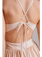 Emma -  elastické šaty s výstrihom do V vo farbe make-upu,  so špeciálnym chrbtom