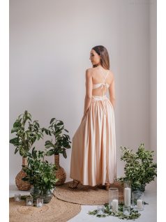   Emma -  elastické šaty s výstrihom do V vo farbe make-upu,  so špeciálnym chrbtom