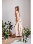 Emma -  elastické šaty s výstrihom do V vo farbe make-upu,  so špeciálnym chrbtom