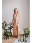 Emma -  elastické šaty s výstrihom do V vo farbe make-upu,  so špeciálnym chrbtom