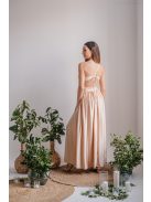 Emma -  elastické šaty s výstrihom do V vo farbe make-upu,  so špeciálnym chrbtom