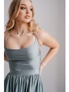 Madleine - foresty zelené maxi šaty s ramienkami na chrbte z elastického materiálu