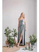 Madleine - foresty zelené maxi šaty s ramienkami na chrbte z elastického materiálu