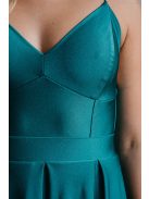 Zenina - maxi šaty s výstrihom do V a špagetovými ramienkami v boyscout  zelenej farbe z elastického materiálu