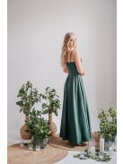 Yvonne - elastické maxi šaty s prekríženým topom, v goblin zelenej farbe