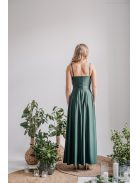 Yvonne - elastické maxi šaty s prekríženým topom, v goblin zelenej farbe