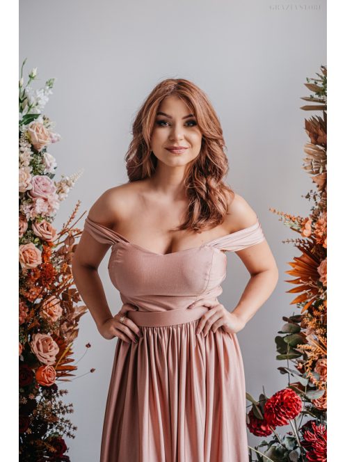 Rebeka - elastický crop top kávovo-krémovej farby