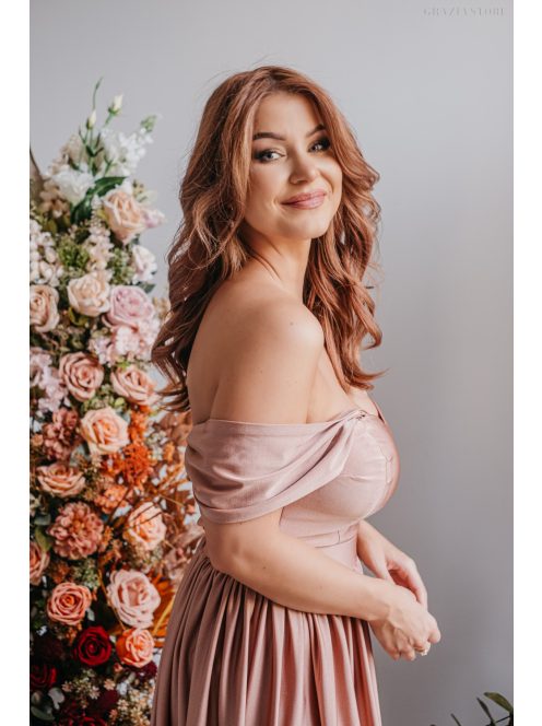 Rebeka - elastický crop top kávovo-krémovej farby