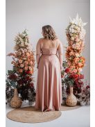 Antónia – zavinovacie šaty s asymetrickou sukňou v kávovo-krémovej farbe