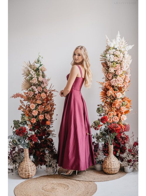 Zoe - maxi šaty z elastického materiálu vo farbe bolero